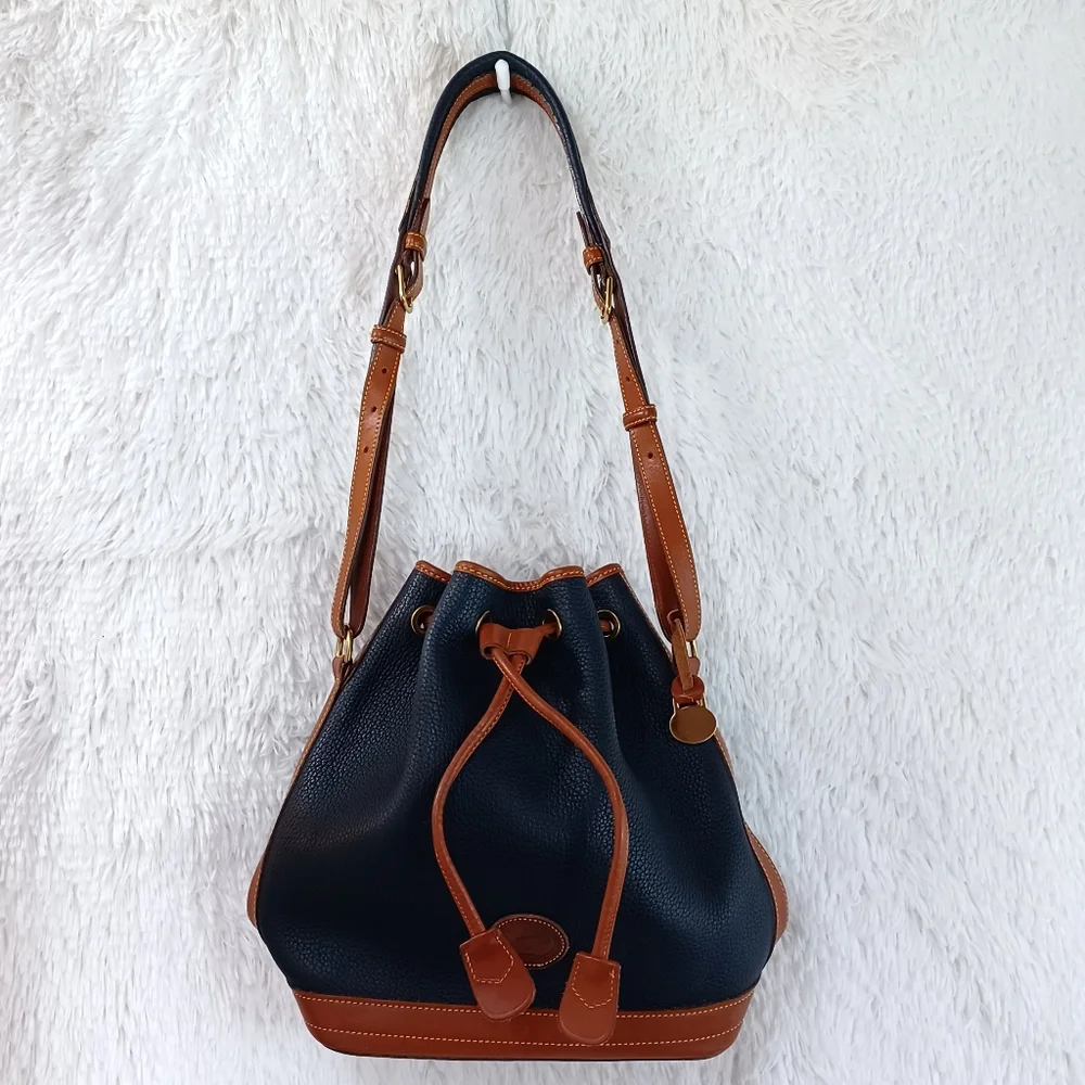 VTG Dooney & Bourke Navy and Brown Purse - Picture 12 of 16
